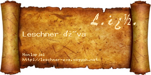 Leschner Éva névjegykártya